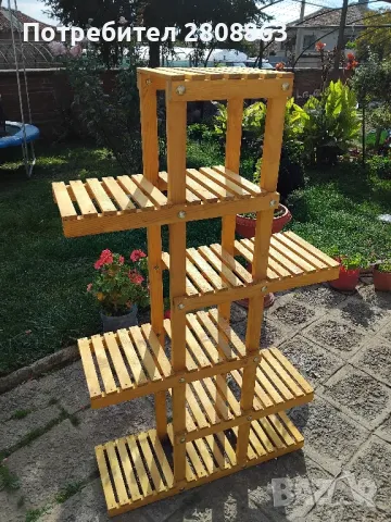 Цветарник етажерка от дърво , снимка 4 - Декорация за дома - 36359355