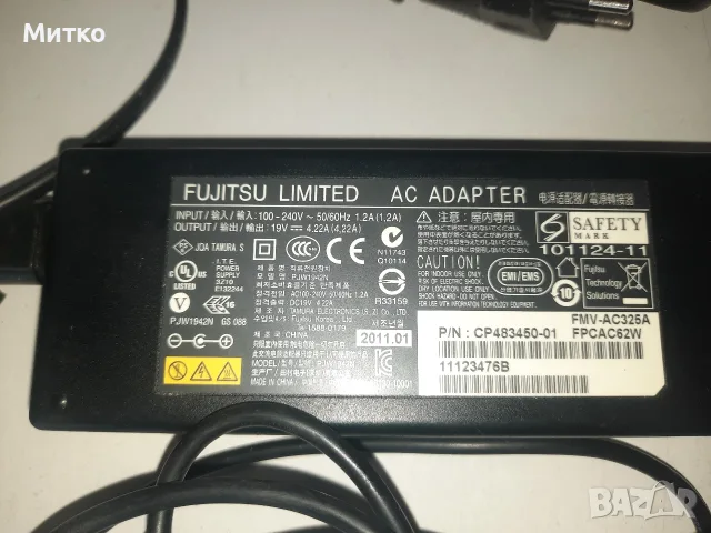 Оригинално зарядно за лаптоп Fujitsu 19V 4.22A (80W) / С оригинален кабел, снимка 3 - Кабели и адаптери - 56168663