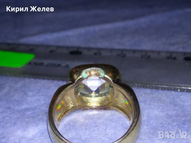 СТАР ПОЗЛАТЕН МЕДЕН СКЪПОЦЕНЕН РЯДЪК КУХ ПРЪСТЕН с ПЪЛНЕЖ от ЗЕЛЕНА ЕМАЙЛ-ПАСТА За КОЛЕКЦИЯ 19652, снимка 3 - Антикварни и старинни предмети - 39759914