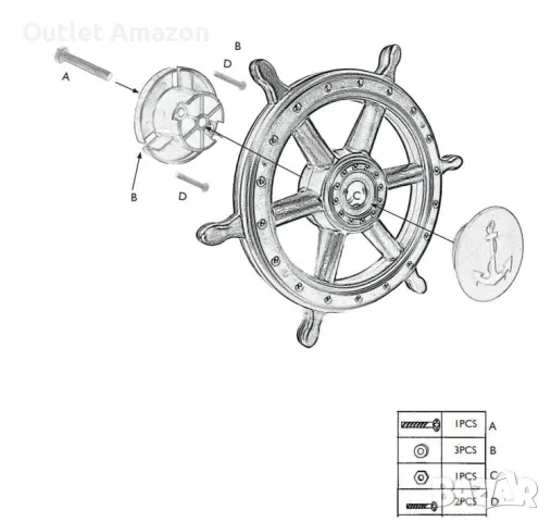 Колело за катерушка | Корабен пиратски волан

, снимка 5 - Други - 47564033