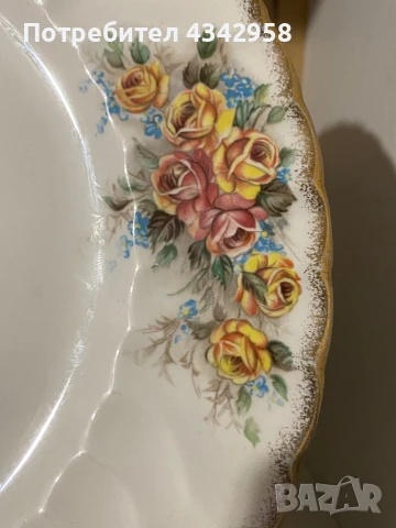 Vintage чиния с рози от H. Aynsley & Co Ltd, Стаффордшир, Англия, снимка 2 - Антикварни и старинни предмети - 51396004
