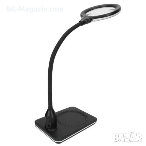 Голяма увеличителна настолна лупа с LED осветление за четене гоблени бродиране козметик лед мощна, снимка 4 - Други инструменти - 50921013
