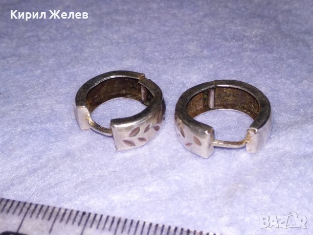 СТАРИ РЪЧНО ФЛОРАЛНО ОРНАМЕНТИРАНИ АРТ ДЕКО СРЕБЪРНИ ОБЕЦИ АНГЛИЯ СРЕБРО 925 МАЙСТОРСКИ 38696, снимка 10 - Обеци - 41730288