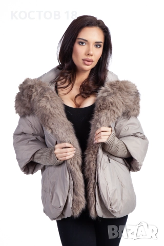 Зимно дамско яке с качулка 4070, яка от изкуствен косъм, снимка 14 - Якета - 52500655
