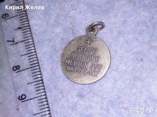 РЯДКА ПОСРЕБРЕНА КОЛЕКЦИОНЕРСКА ЮБИЛЕЙНА КАТОЛИЧЕСКА ДВУСТРАННА ИКОНКА 31239, снимка 5 - Антикварни и старинни предмети - 39857044