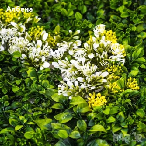 Зелено пано за стена 50×50 см – с изкуствени растения, снимка 3 - Декорация за дома - 53872841