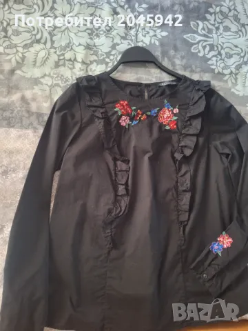 Дамска черна риза MOHITO colektion, снимка 9 - Ризи - 50296667