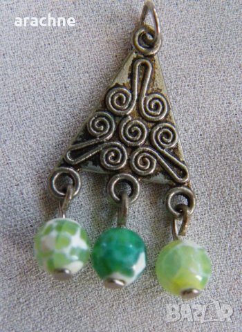 Сребърен медальон с италиански ларимар