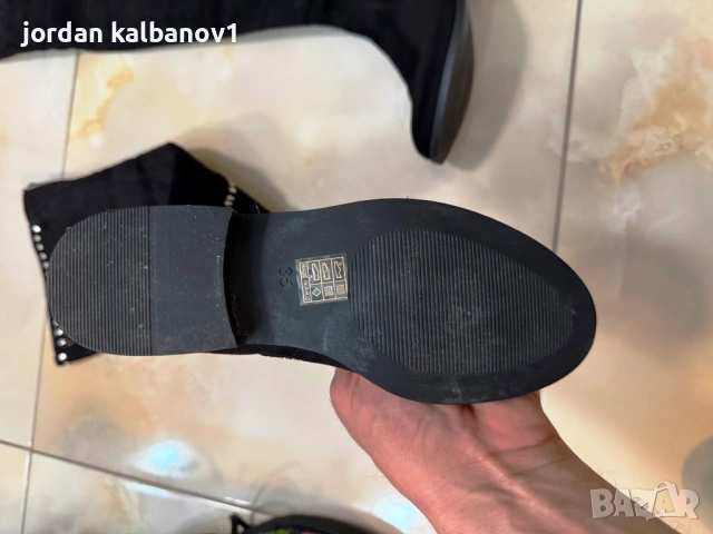 Подарявам - дамски велурени ботуши чизми с кабзи номер - 35 стелка - 23см. ток - 2см., снимка 6 - Дамски ботуши - 53806457