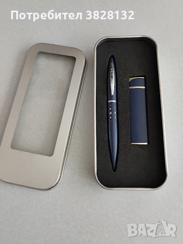 подаръчен комплект за мъж химикалка и запалка, снимка 2 - Подаръци за мъже - 53835235