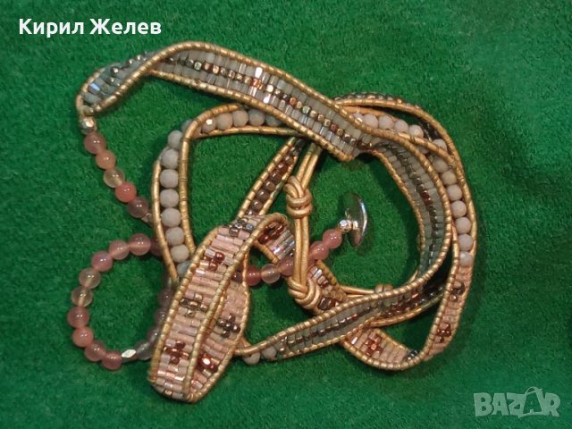 МОДНО КРАСИВО ДАМСКО ФИНО АРТ КОЛАНЧЕ с ПОЛУСКЪПОЦЕННИ КАМЪНИ и МЪНИСТА 34670