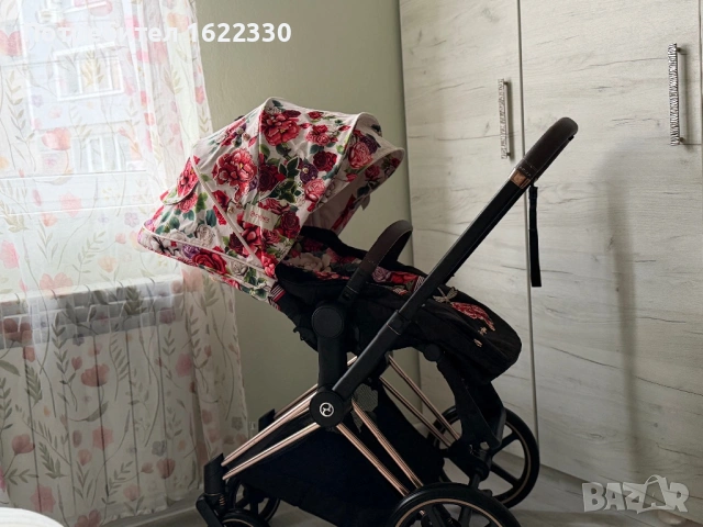  CYBEX PRIAM Rose Gold / Spring Blossom, снимка 4 - Детски колички - 53479772