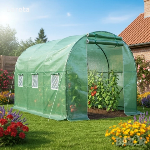 Резервно покривало за оранжерия 3x2x2м – Армирано UV , с цип и прозорци (без рамка)