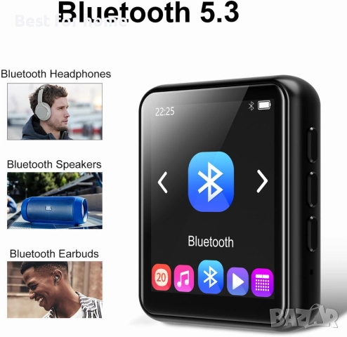 MP3 плейър Bluetooth, снимка 3 - MP3 и MP4 плеъри - 52255304