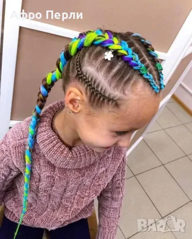 🎁Боксьорски Плитки 👑Box braids Детски прически Опашки Бохо Туистъри Ариел Къдрици Афро Канекалон , снимка 14 - Аксесоари за коса - 55848181