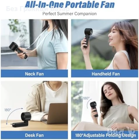 Нов Преносим Ръчен Вентилатор 5000mAh, 6 скорости, USB, LED дисплей, снимка 5 - Друга електроника - 50636858