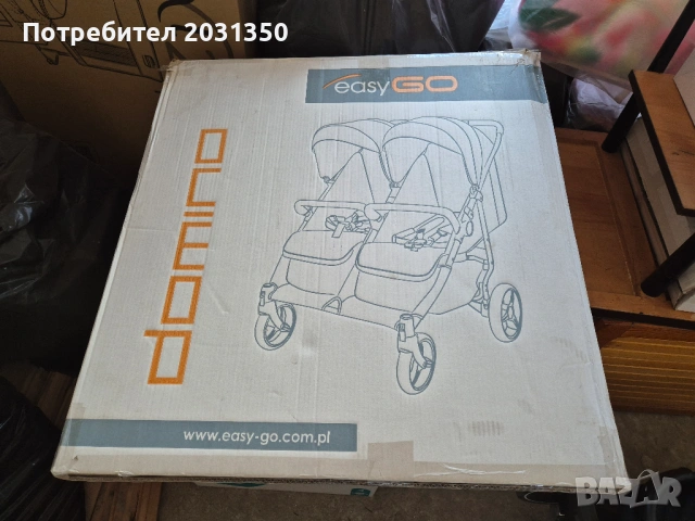 количка за близнаци EasyGo Domino-тъмно синя, снимка 13 - Детски колички - 53509636