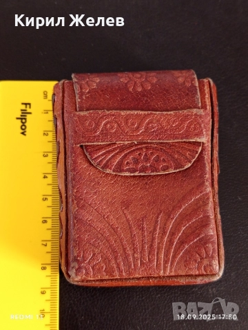 Кожена винтидж табакера за тютюн с релефна декорация за КОЛЕКЦИЯ ДЕКОРАЦИЯ 43138, снимка 6 - Други ценни предмети - 51760136