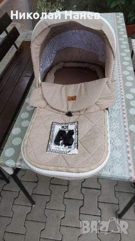 Продавам бебешка количка Lorelli Rimini 2в1 – Бежова (втора употреба), снимка 4 - Детски колички - 51422062