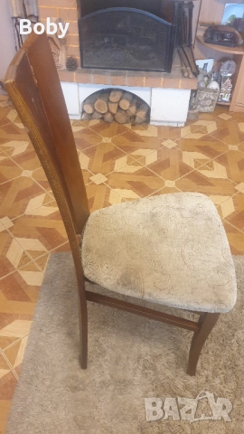 Дървени трапезни столове - масив 5 броя , снимка 2 - Столове - 52296319