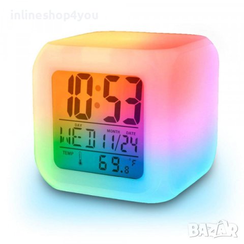 Светещ LED часовник CUBE с различни цветове и множество функции функции, снимка 6 - Други стоки за дома - 41818720