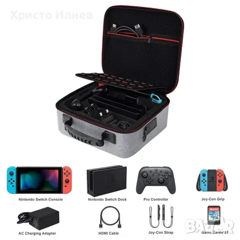 Чанта за съхранение Твърд Калъф за пренасяне Nintendo Switch Oled Нинтендо Кейс Куфар, снимка 2 - Аксесоари - 48613580