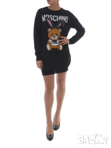 Дамска плетена туника-рокля Moschino в черно с мече Playboy, снимка 7 - Туники - 42447306