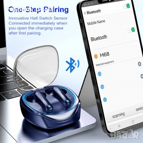 Нови Безжични слушалки Спортни с кутия за зареждане Earbuds за музика, снимка 4 - Bluetooth слушалки - 39679779