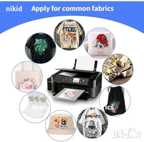 A4 Лист трансферно термо фолио за принтиране картинка апликация дреха принт хартия дрехи DTF принтер, снимка 2 - Други - 47947589