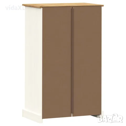 vidaXL Шкаф за обувки VIGO, бял, 60x35x96 см, бор масив, снимка 7 - Шкафове - 56147336