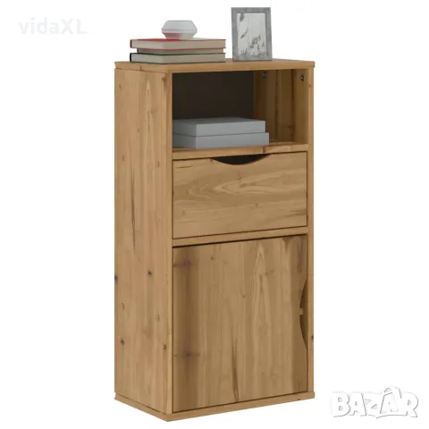vidaXL Страничен шкаф с чекмедже ODDA 40x24x79cm масивна дървесина бор, снимка 2 - Бюфети - 56147516