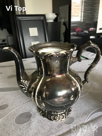 Немски костен порцелан посребрен ,1900г , снимка 9 - Сервизи - 34293935