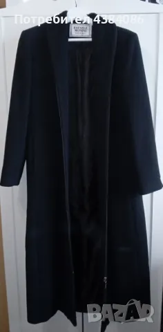 Оригинално италианско черно вълнено палто