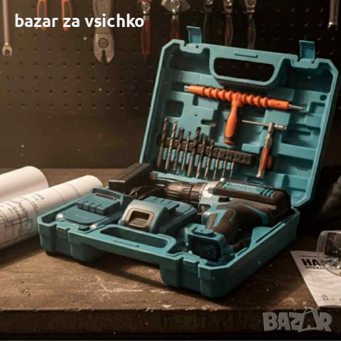 Комплект бормашина с двойна батерия и безчетков мотор за точност и мощност във всеки детайл, снимка 2 - Бормашини - 52278070