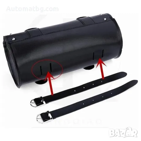 Чанта за мотор Automat, Цилиндър, Кожена, Черен, снимка 4 - Аксесоари и консумативи - 48909909