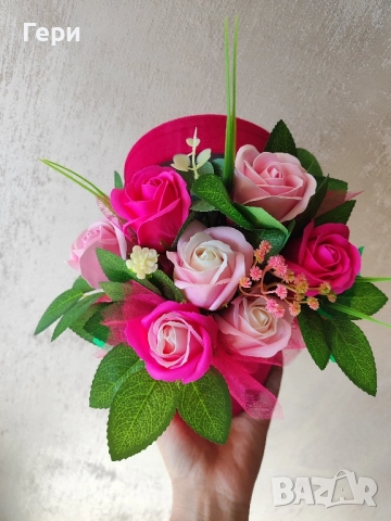 Пана и аранжировки със сапунени цветя , снимка 16 - Изкуствени цветя - 38335630