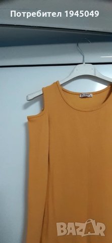 НОВО !!! Жълта рипсова рокля - С размер, снимка 5 - Рокли - 50517654