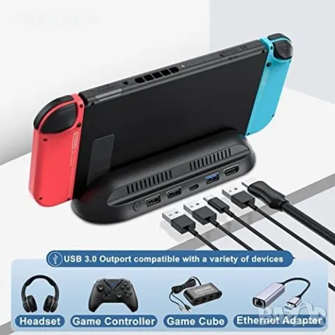 Нова Портативна Докинг Станция за Switch / Switch OLED, HDMI, USB, снимка 4 - Аксесоари - 49498030