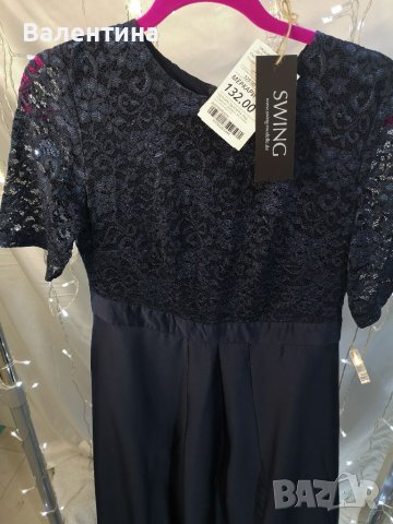 Swing официална рокля, тъмносиня, дантела, L/XL размер , снимка 3 - Рокли - 38350234