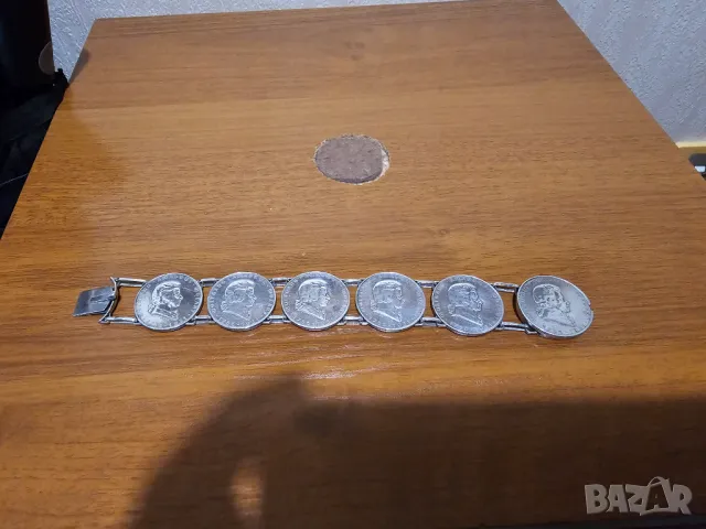 Старинна солидна сребърна гривна Австрийски шилинг 1931 г - старинна майсторска изработка сребро