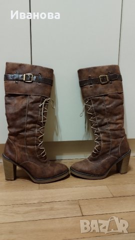 Ботуши от велур с топла подплата 