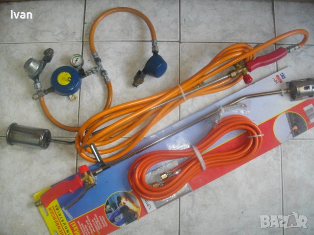 88см ГАЗОВА ГОРЕЛКА ЗА ХИДРОИЗОЛАЦИИ ПОКРИВИ НЕМСКА МАСИВНА CFH С МАРКУЧ 5 м ОРИГИНАЛНИ, снимка 5 - Други инструменти - 41515490