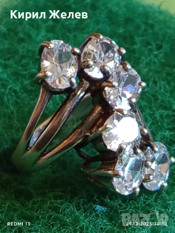 Изящен сребърен пръстен с ювелирно инкрустирани кристали Сваровски 26393, снимка 3 - Пръстени - 52925819