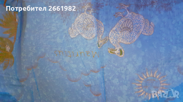 Уникален шал - рисувана коприна- от остров Мавриций, снимка 4 - Други - 36412969