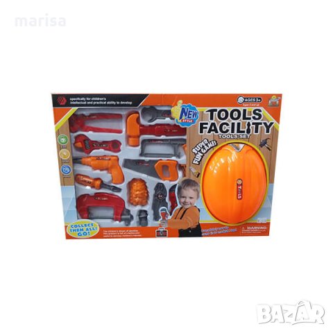 Комплект инструменти с каска, в кутия 36778, снимка 1