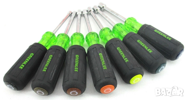 Оригинал GREENLEE К-т Американски ОТВЕРТКИ 5-5,5-6-7-8-9-10 мм Отвертка Глух КЛЮЧ Вложки USA БАРТЕР, снимка 4 - Отвертки - 52973758