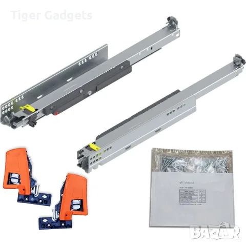 BLUM MOVENTO TIP-ON 760H 400mm – пълен изтеглящ механизъм 40kg с куплунги и монтажен комплект, снимка 4 - Куки, стопери и механизми - 56104206
