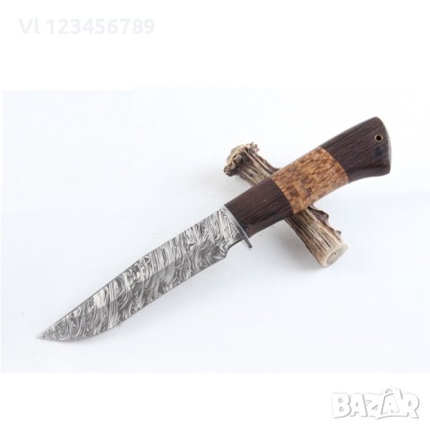  Ловен нож  Ст 65х13 - тип дамаска стомана " Охотник", снимка 2 - Ножове - 40769892