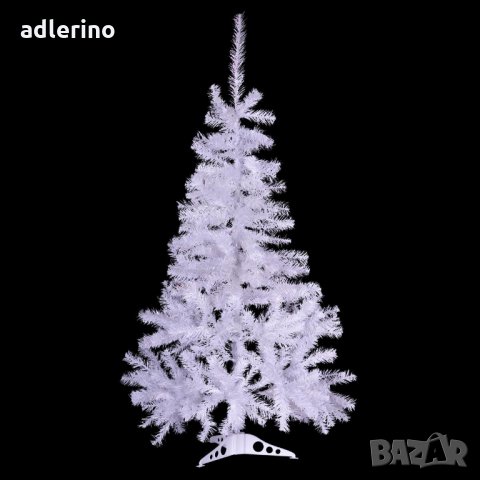 Изкуствено Коледно дърво, изкуствена елха, бял цвят, 120 см, с бляскав ефект, снимка 2 - Изкуствени цветя - 34402230