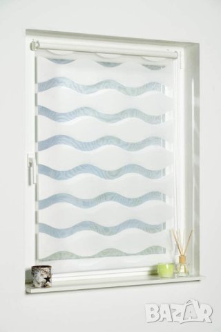 K-home Klemmfix двойна ролетна щора "Вълна" без пробиване - бяла 70 см x 150 см (Ш x Д), снимка 2 - Щори - 40306371